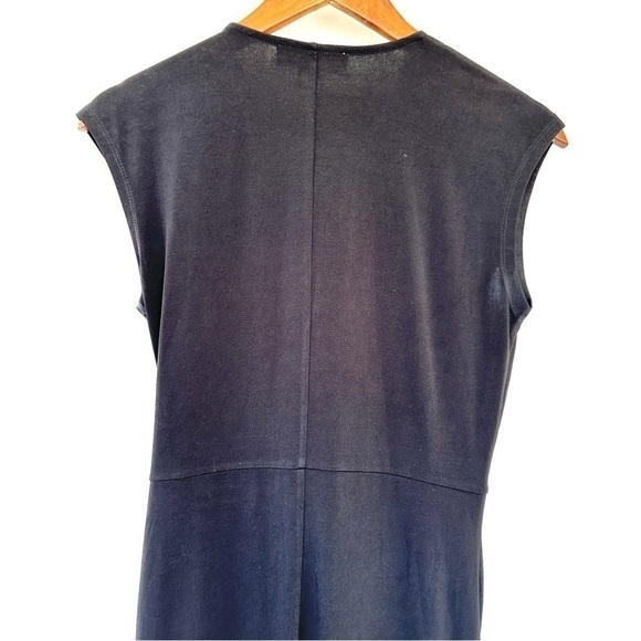 Michael Kors faux wrap midi  dress, sleeveless, v-neck, stretch jersey knit - Picture 15 of 17